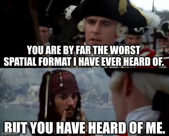 The Jack Sparrow worst pirate meme but for GeoJSON